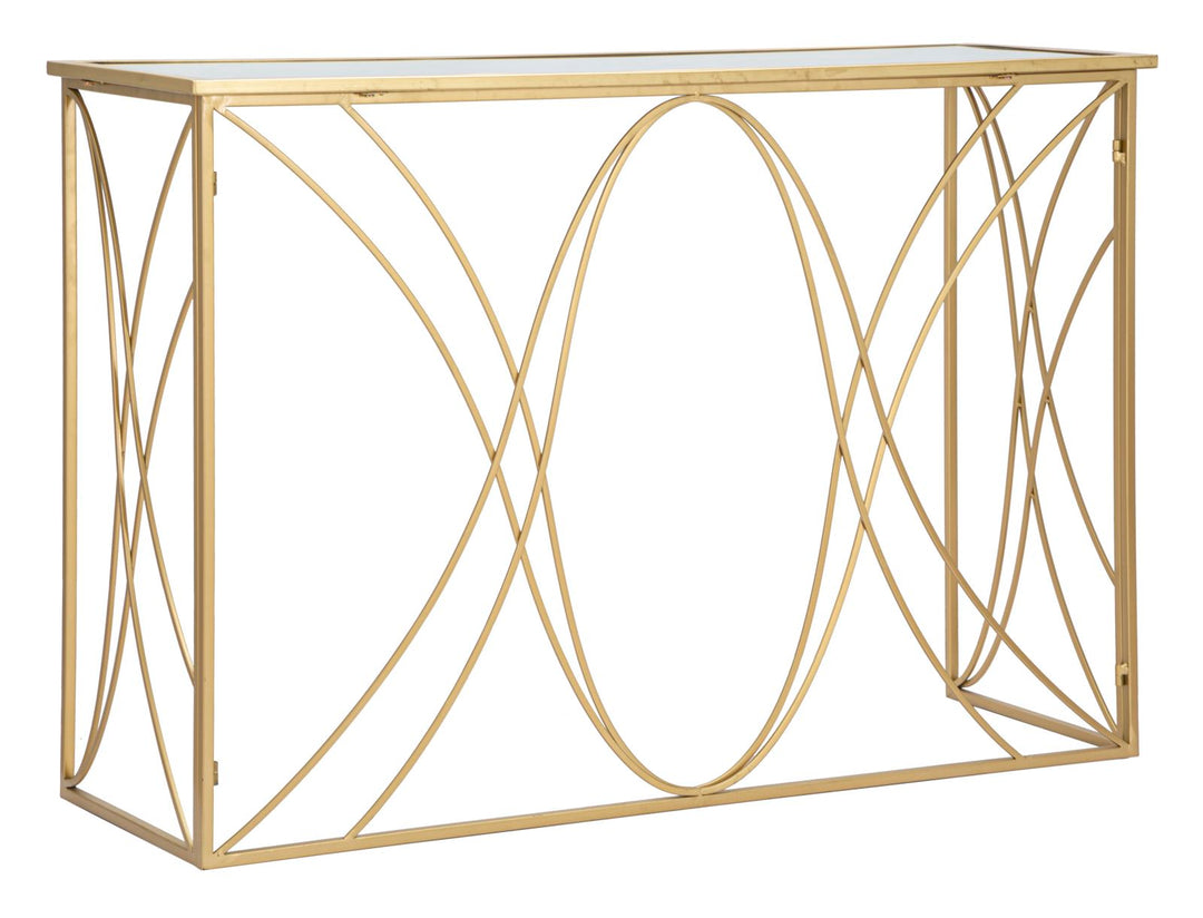 Glas Konsolentisch Mit Gold Rahmen Exy Moderner Flurtisch