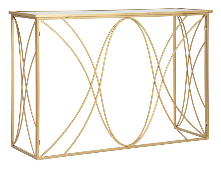 Glas Konsolentisch Mit Gold Rahmen Exy Moderner Flurtisch