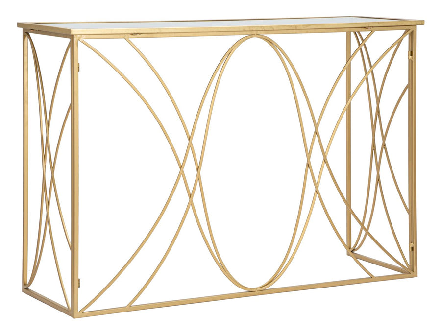 Glas Konsolentisch Mit Gold Rahmen Exy Moderner Flurtisch