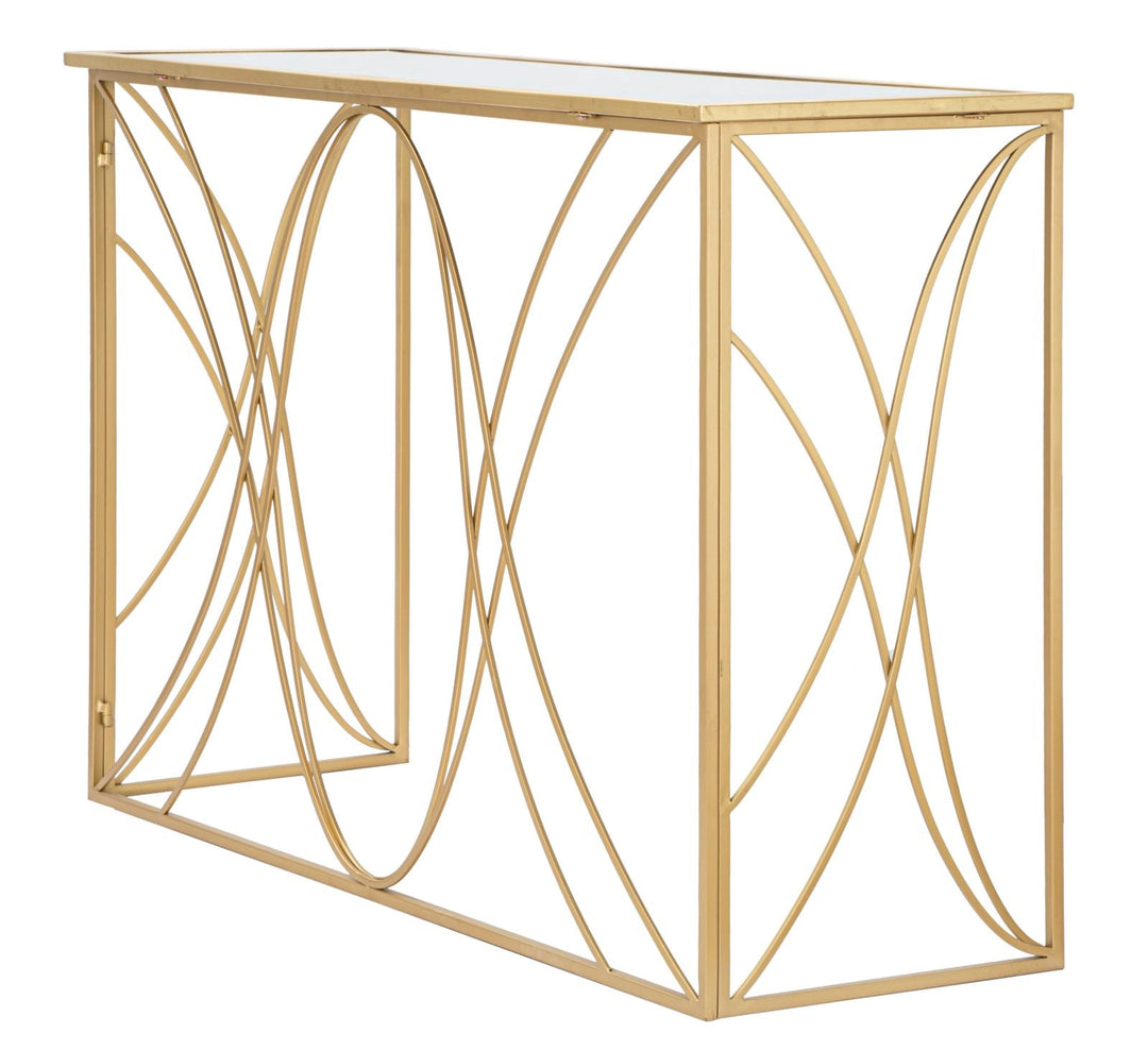 Glas Konsolentisch Mit Gold Rahmen Exy Moderner Flurtisch