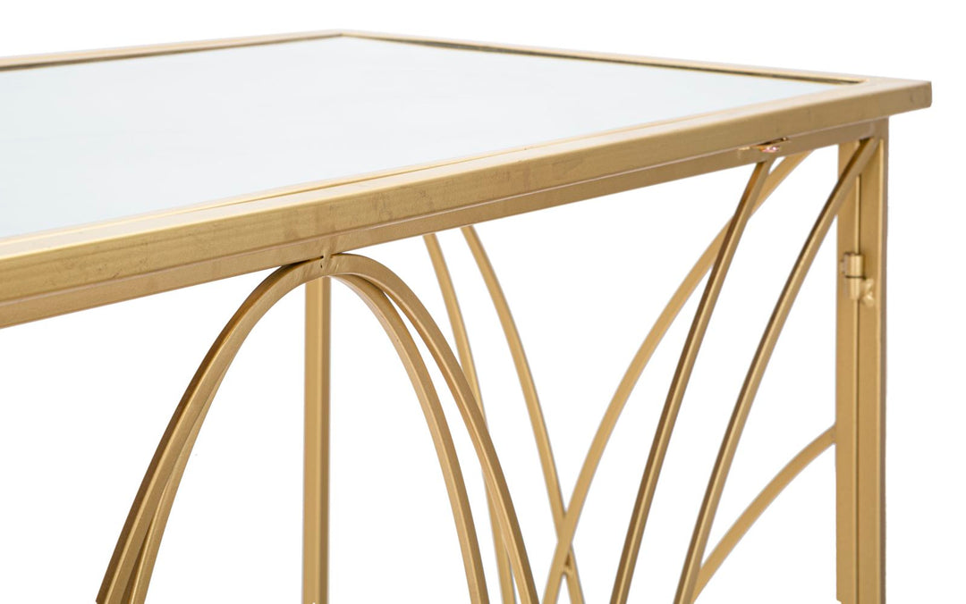 Glas Konsolentisch Mit Gold Rahmen Exy Moderner Flurtisch