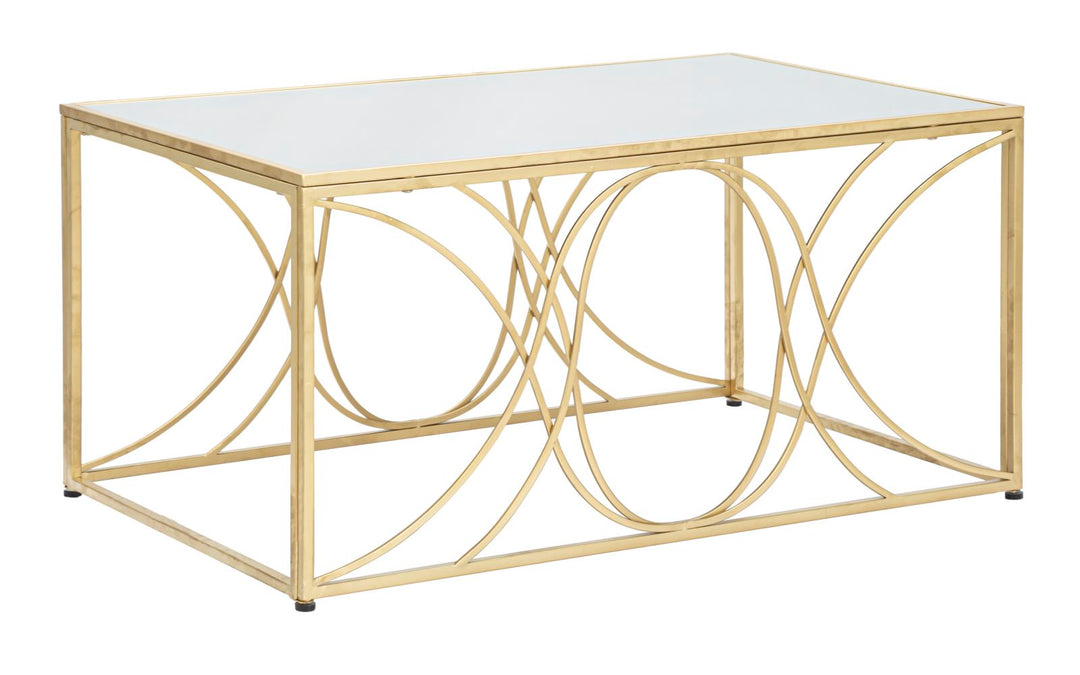 Couchtisch aus Metall und Glas in Gold