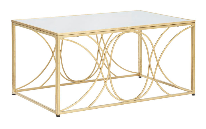 Couchtisch aus Metall und Glas in Gold