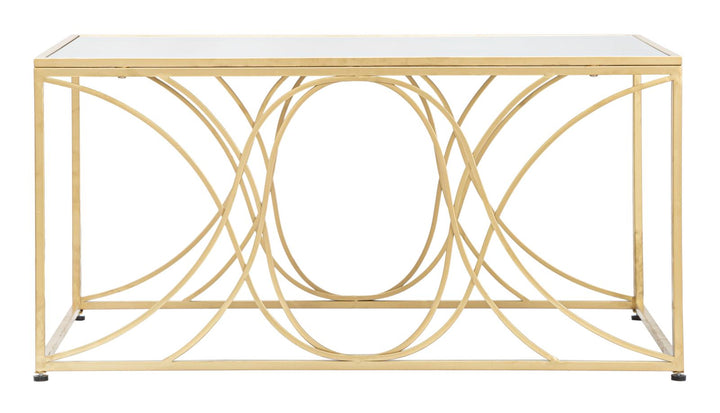 Couchtisch aus Metall und Glas in Gold