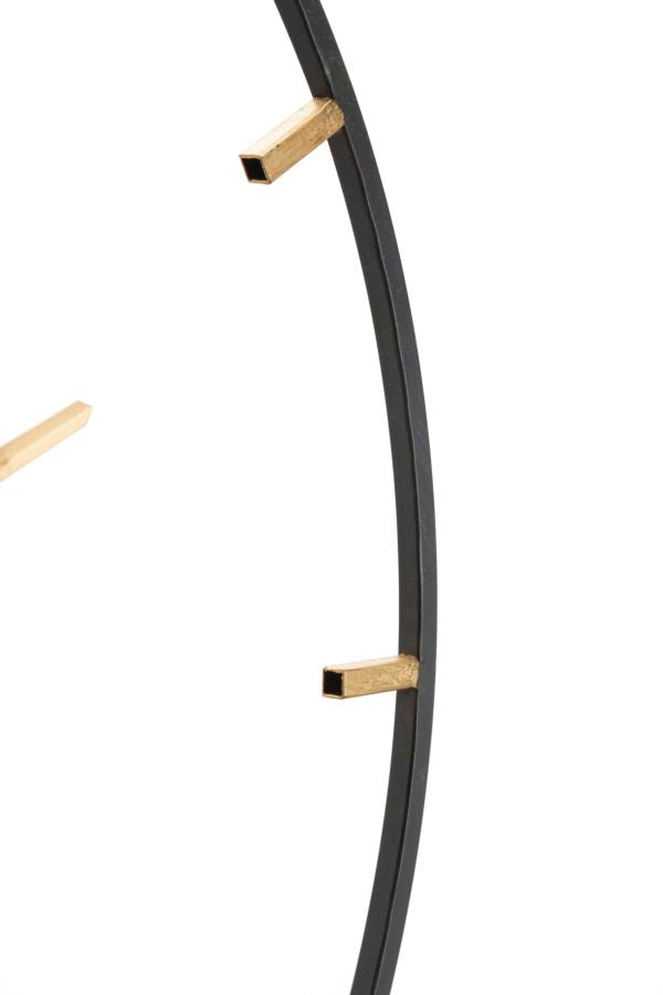 Bronzene und schwarze Wanduhr aus Metall