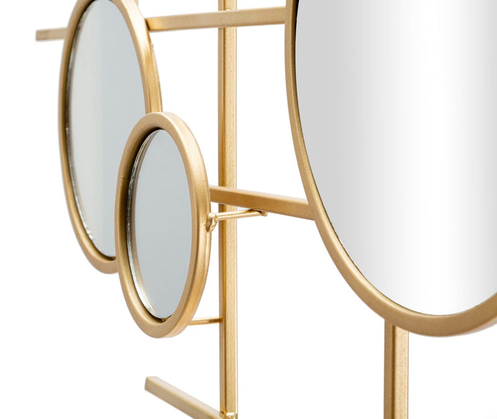 Gold Metall Kleine Runde Wandspiegel