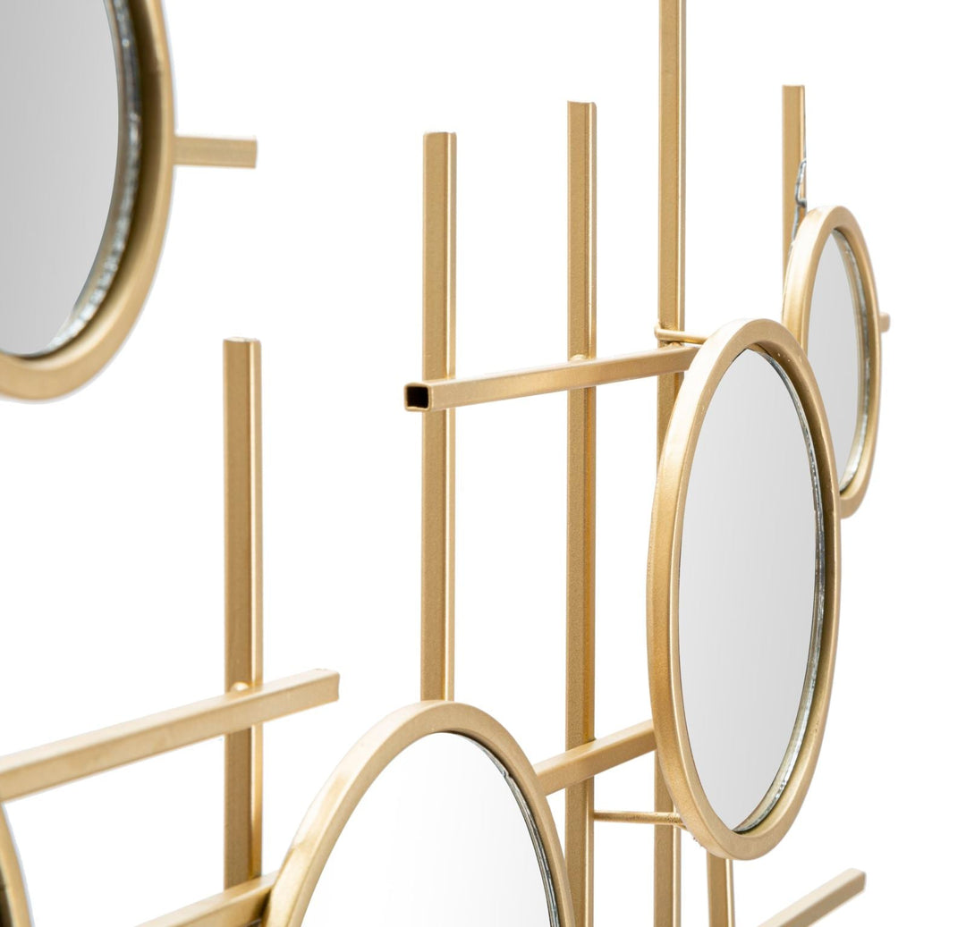 Gold Metall Kleine Runde Wandspiegel