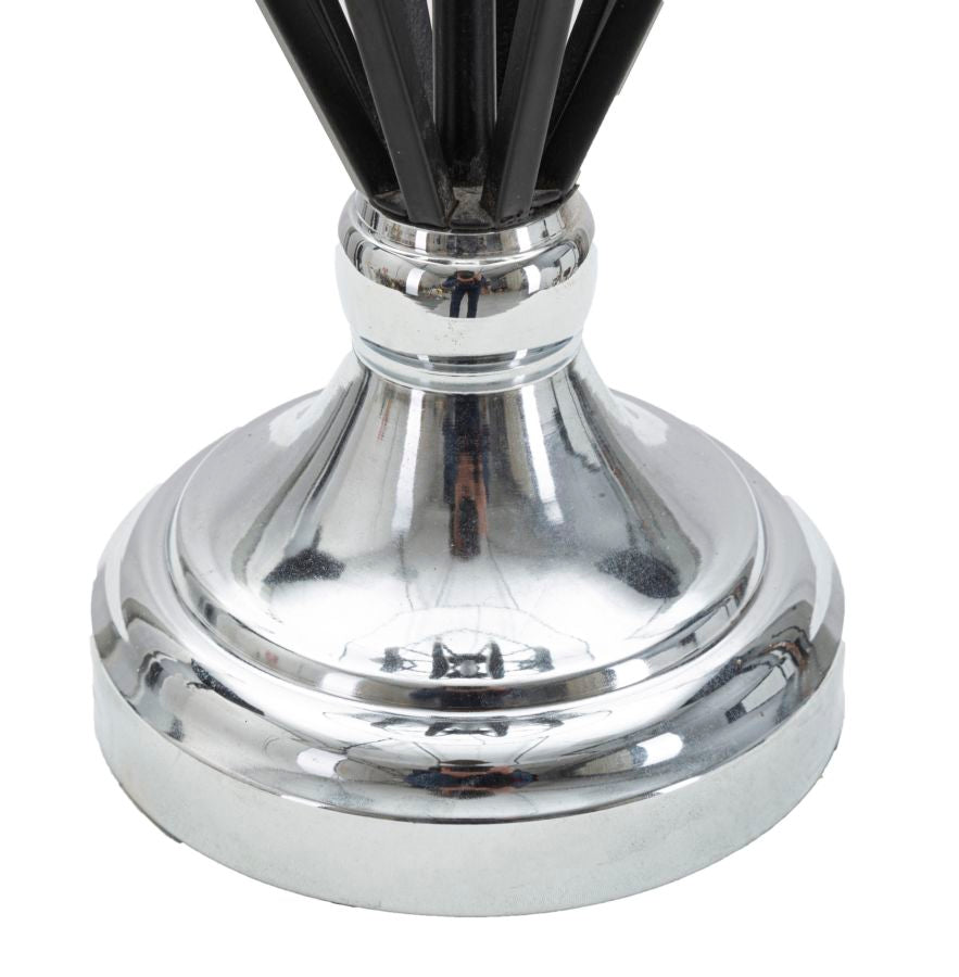 Elegante Tischlampe aus schwarzem und silbernem Metall