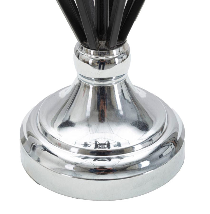 Elegante Tischlampe aus schwarzem und silbernem Metall