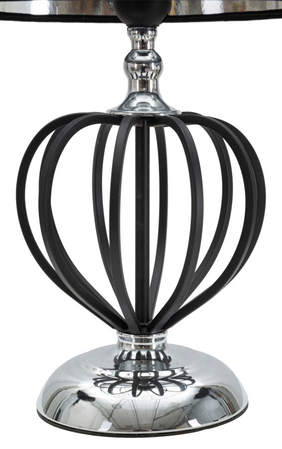 Elegante Tischlampe aus schwarzem und silbernem Metall