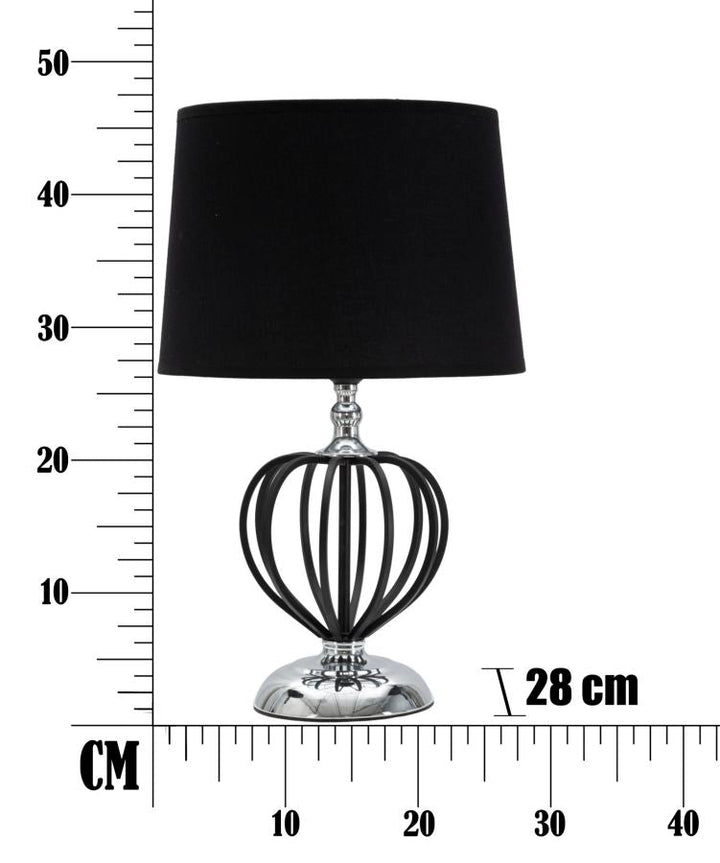 Elegante Tischlampe aus schwarzem und silbernem Metall