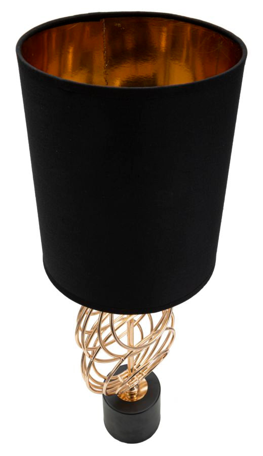Geometrische Tischleuchte aus Metall in Gold und Schwarz