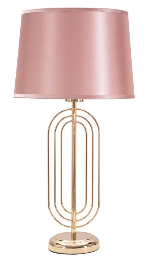 Gold und Rosa Metall Tischlampe