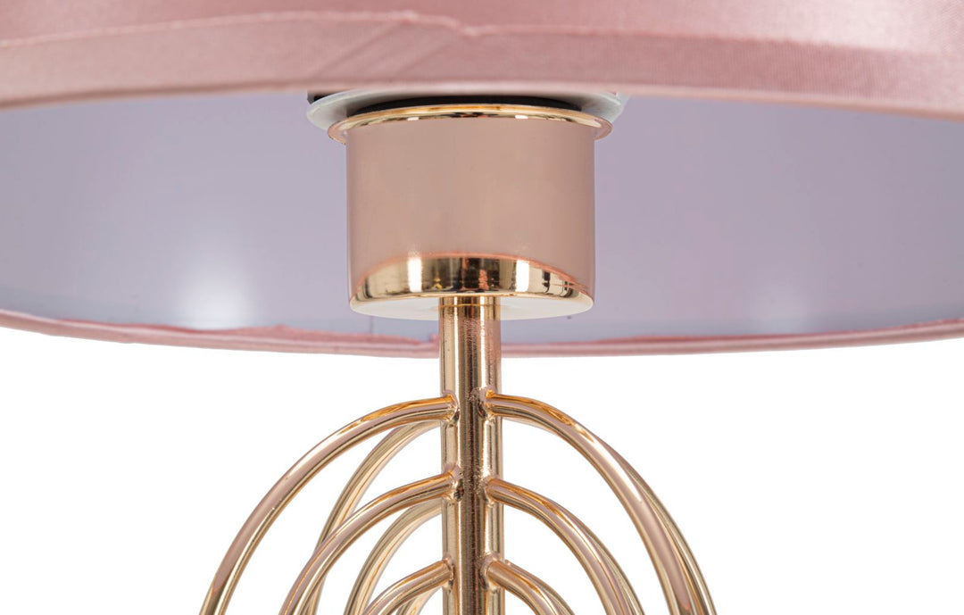 Gold und Rosa Metall Tischlampe