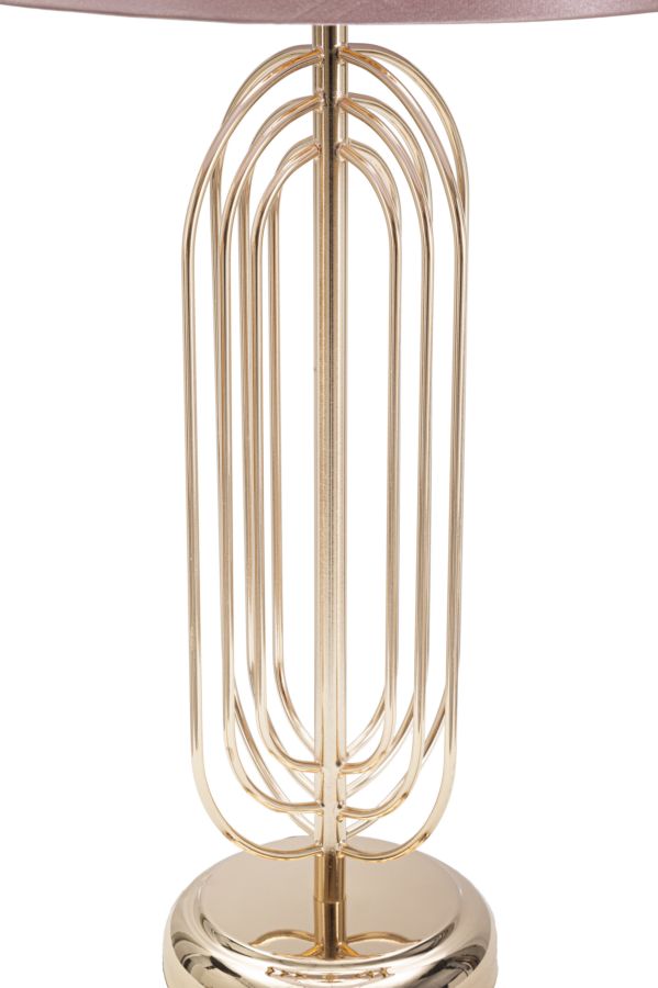 Gold und Rosa Metall Tischlampe