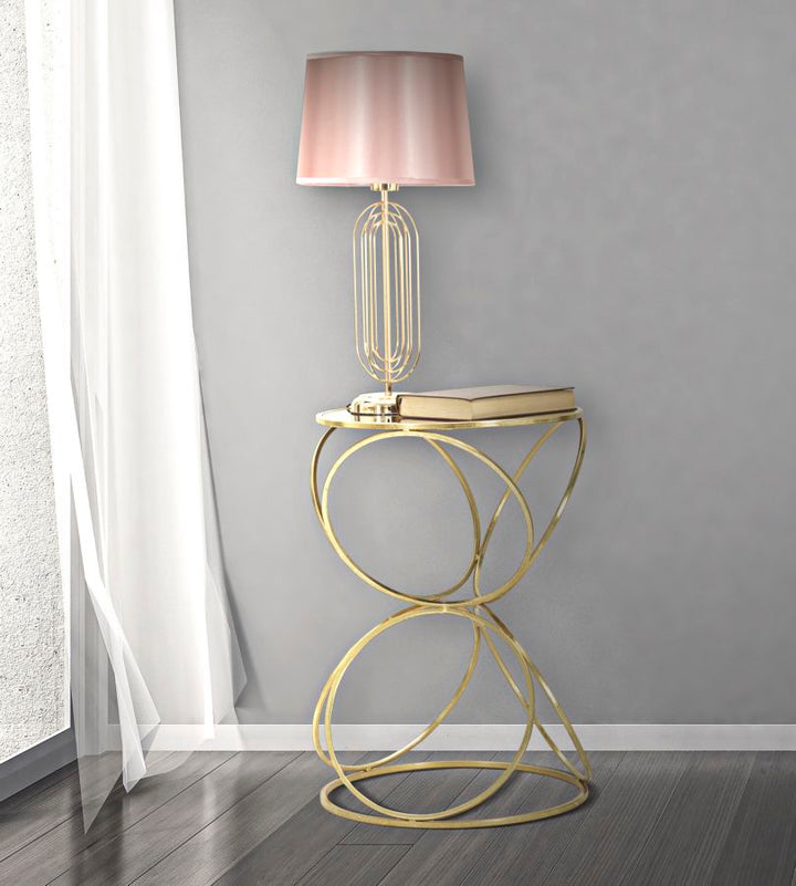 Gold und Rosa Metall Tischlampe