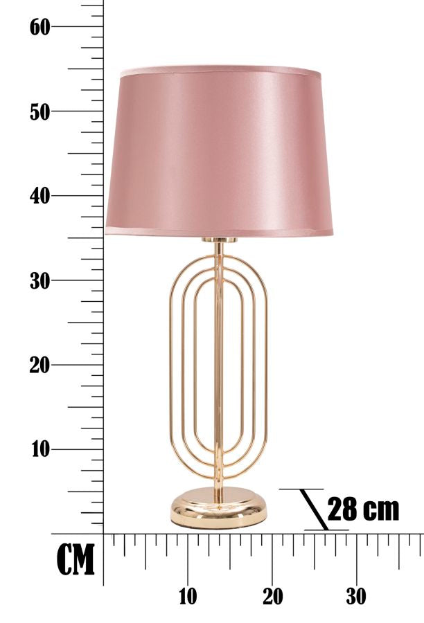 Gold und Rosa Metall Tischlampe