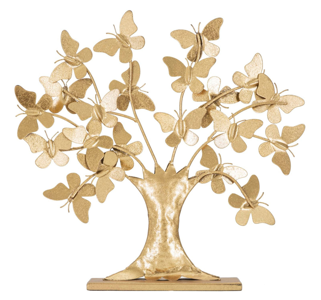 Goldene Holzblumen Dekoration (Moderne Skulptur)