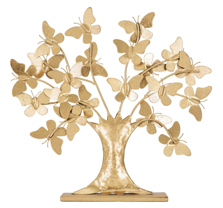 Goldene Holzblumen Dekoration (Moderne Skulptur)