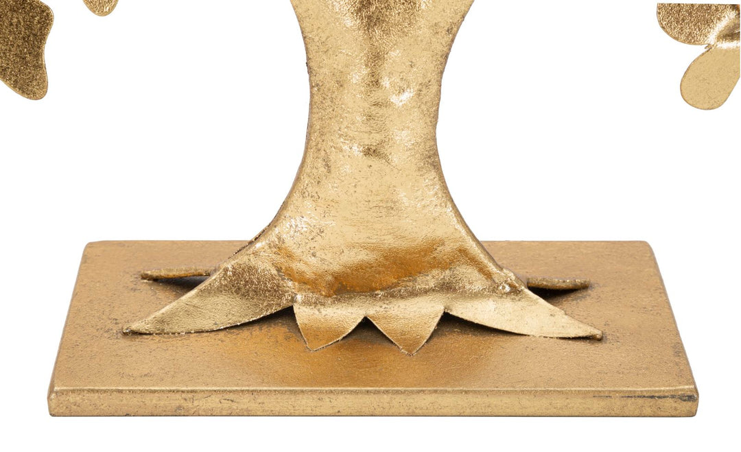 Goldene Holzblumen Dekoration (Moderne Skulptur)
