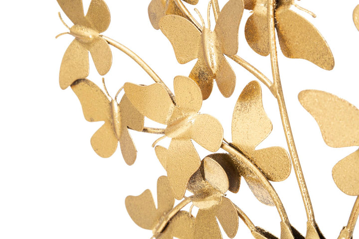 Goldene Holzblumen Dekoration (Moderne Skulptur)