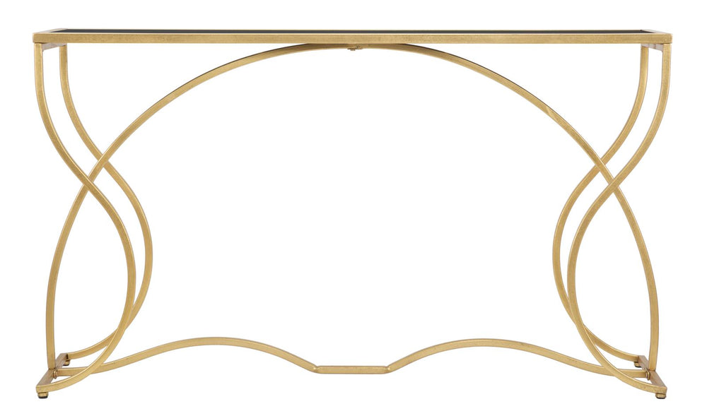 Gold-schwarzer Konsolentisch aus Metall und Glas