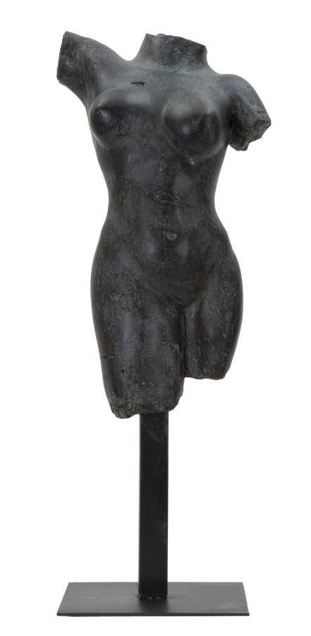 Nackter Weiblicher Oberkörper Skulptur (Schwarz)