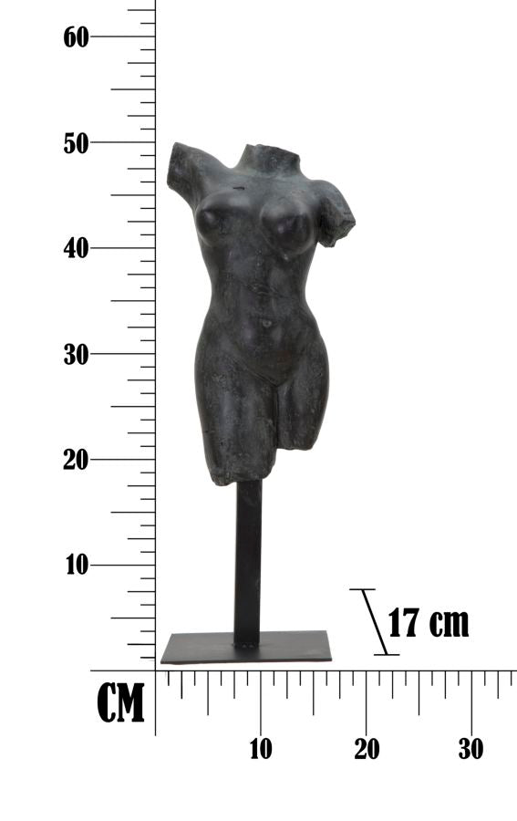 Nackter Weiblicher Oberkörper Skulptur (Schwarz)