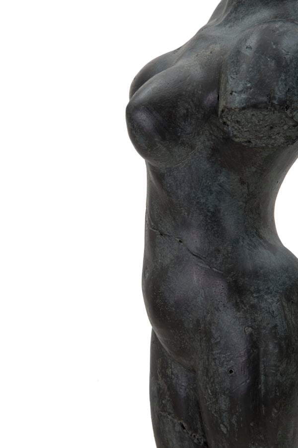 Nackter Weiblicher Oberkörper Skulptur (Schwarz)