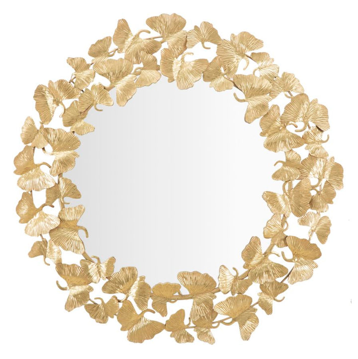 Gold Metall Schmetterling Runde Wandspiegel