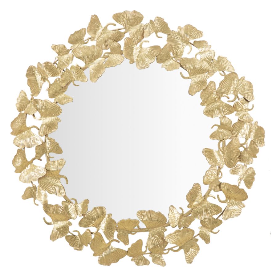 Gold Metall Schmetterling Runde Wandspiegel
