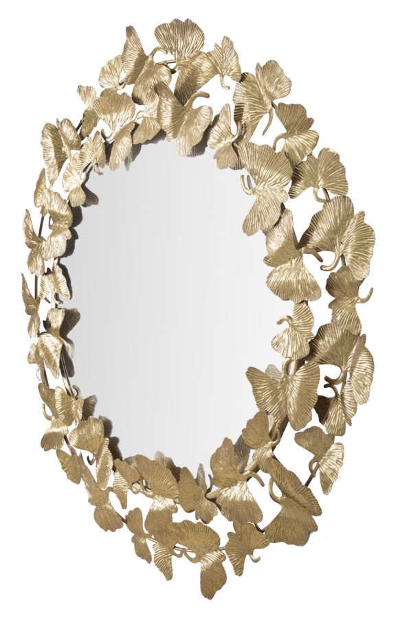 Gold Metall Schmetterling Runde Wandspiegel