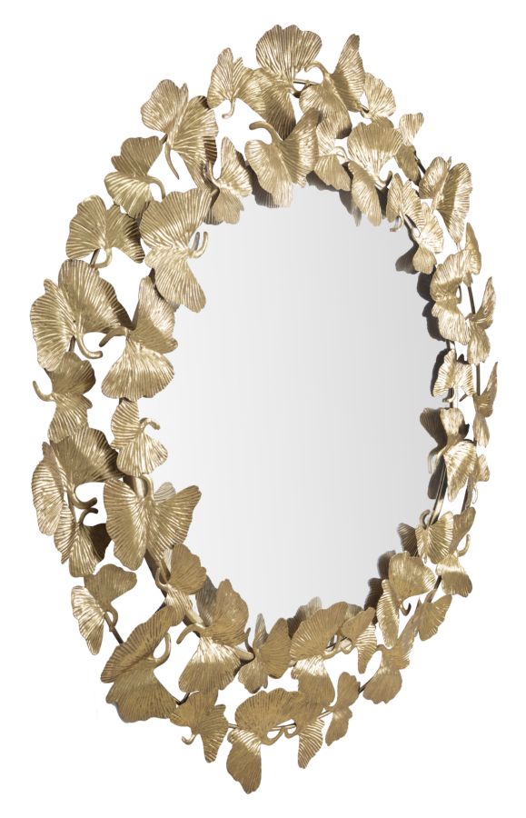 Gold Metall Schmetterling Runde Wandspiegel