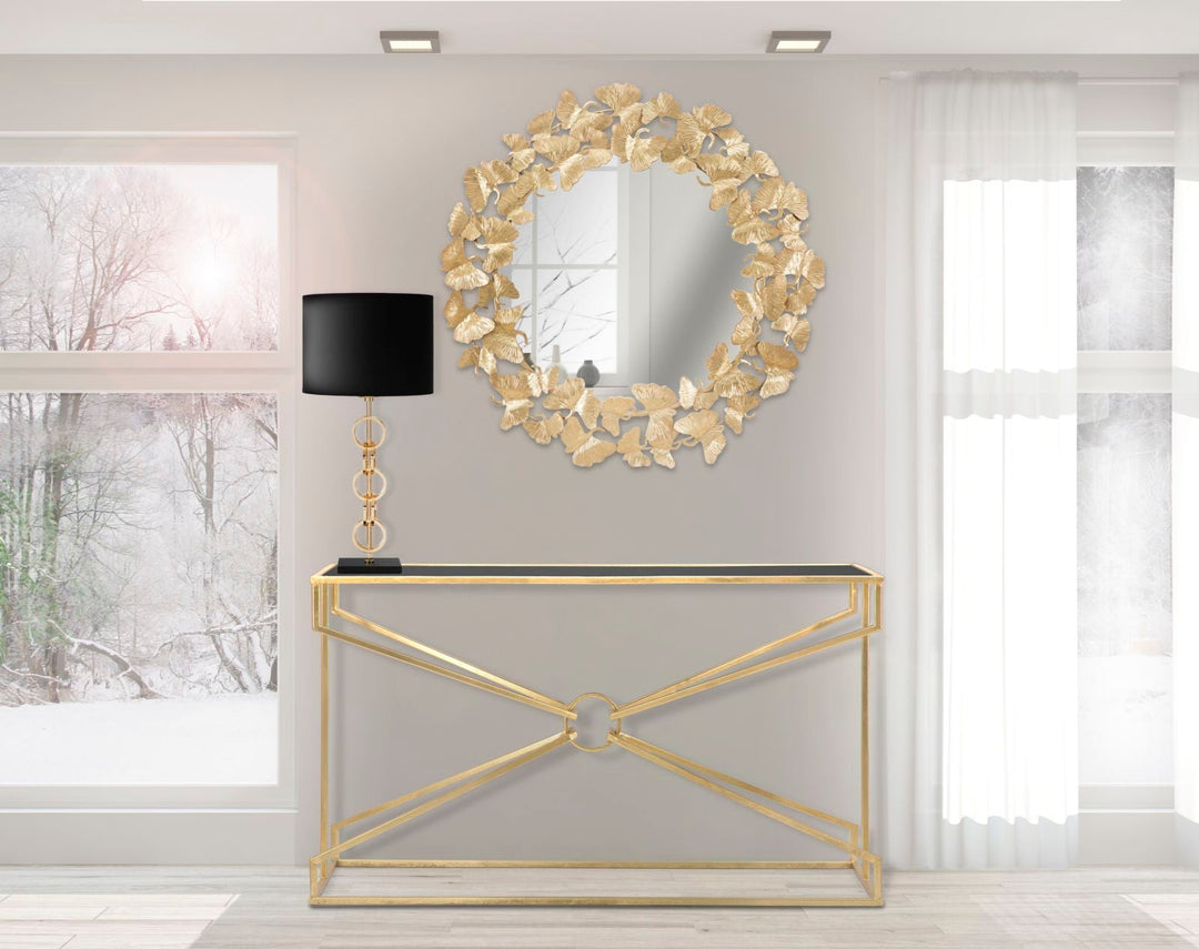 Gold Metall Schmetterling Runde Wandspiegel