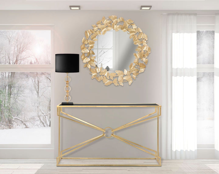 Gold Metall Schmetterling Runde Wandspiegel