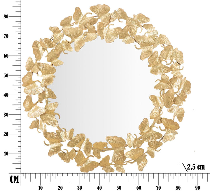 Gold Metall Schmetterling Runde Wandspiegel
