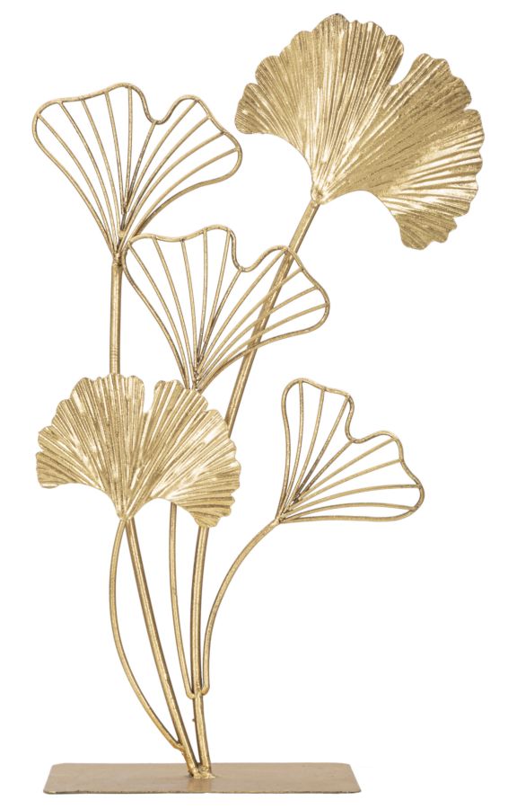 Goldene Blumen- und Buchstabendekoration (Moderne Bildhauerei)