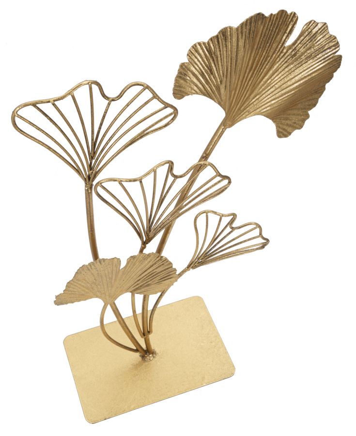 Goldene Blumen- und Buchstabendekoration (Moderne Bildhauerei)