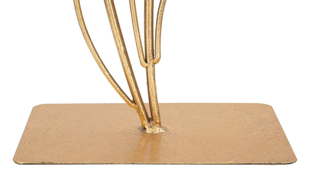 Goldene Blumen- und Buchstabendekoration (Moderne Bildhauerei)