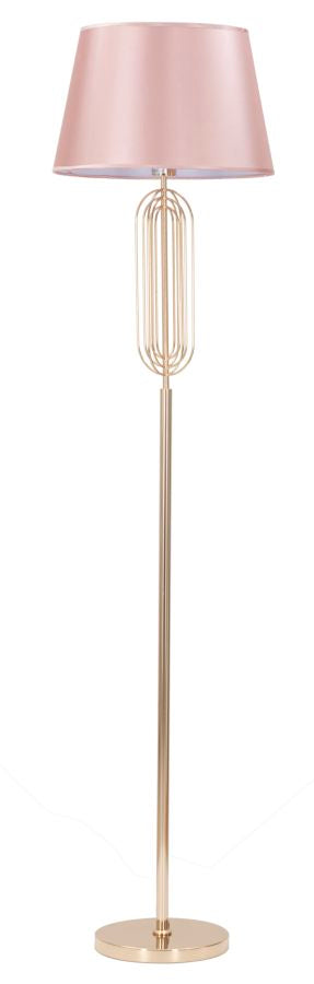 Stehlampe aus Metall in Gold und Rosa