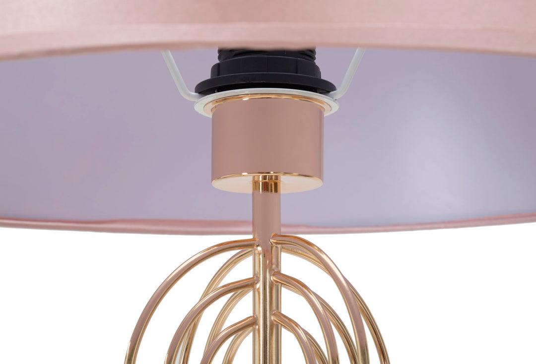 Stehlampe aus Metall in Gold und Rosa
