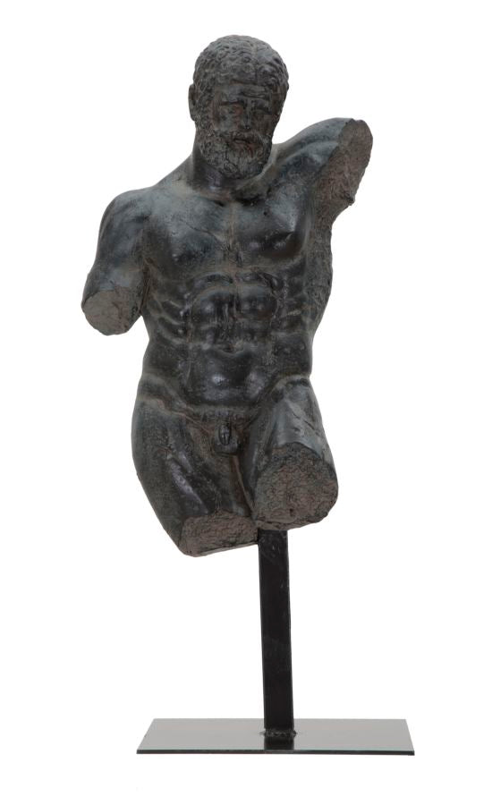 Nackter Männlicher Oberkörper Statue (Schwarz)