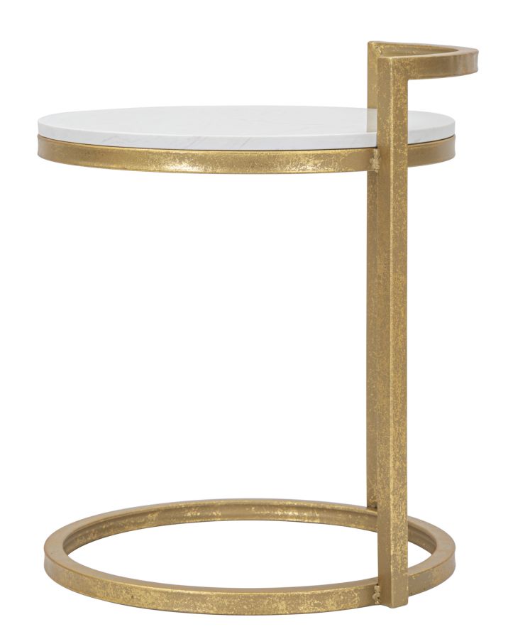 Runder Kunstmarmor Beistelltisch Mit Goldbasis Moderner Endtisch