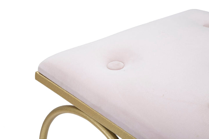 Sitzfläche in lebhaftem Rosa mit herzförmigen goldenen Beinen