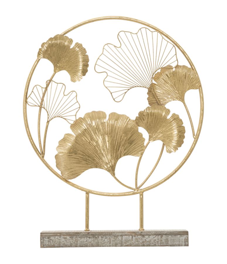Goldene runde Blumenmuster Dekoration (Moderne Skulptur)