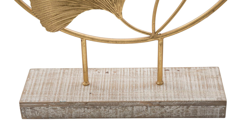 Goldene runde Blumenmuster Dekoration (Moderne Skulptur)