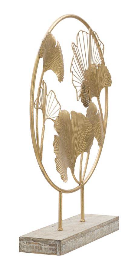Goldene runde Blumenmuster Dekoration (Moderne Skulptur)