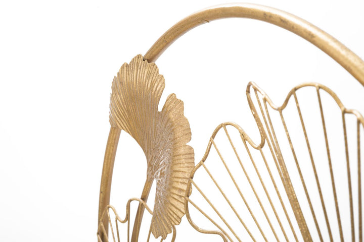 Goldene runde Blumenmuster Dekoration (Moderne Skulptur)