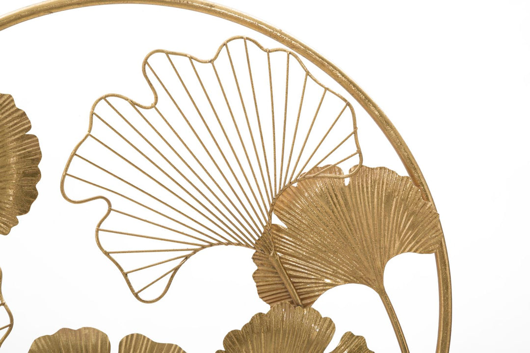 Goldene runde Blumenmuster Dekoration (Moderne Skulptur)
