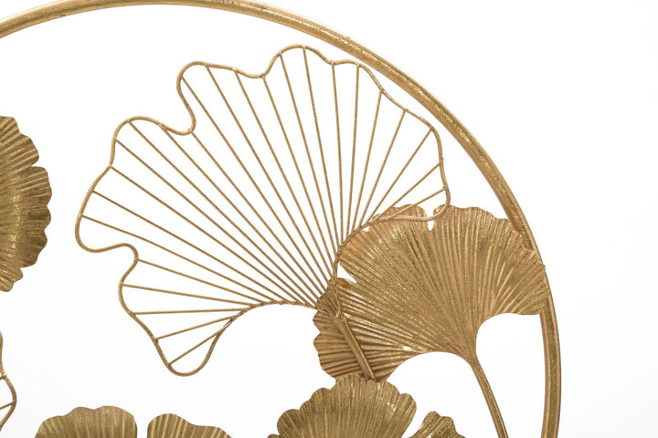 Goldene runde Blumenmuster Dekoration (Moderne Skulptur)